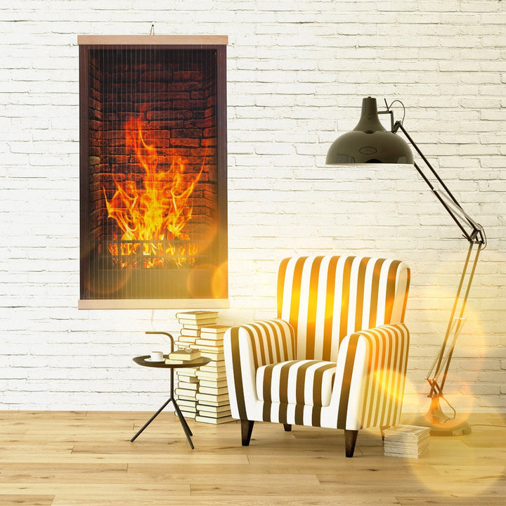 Infrarød radiator - fleksibel varmepanel 430W TRIO model 1 pejs, mål 100x57cm med regulator