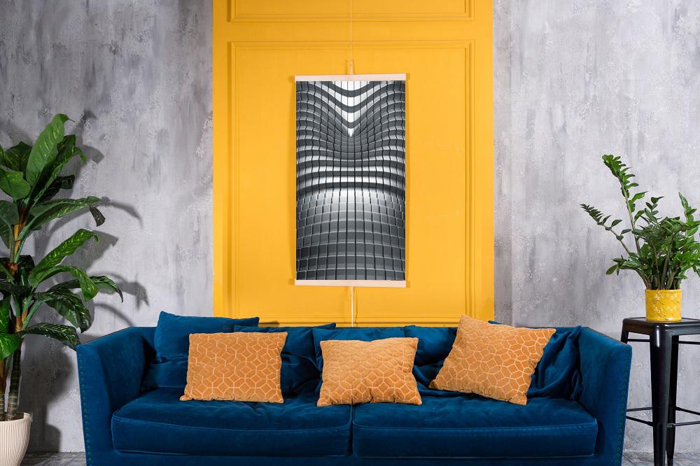 Infrarød radiator – fleksibel varmepanel 430 W TRIO mønster 7 abstraktion, mål 100 x 57 cm med regulator