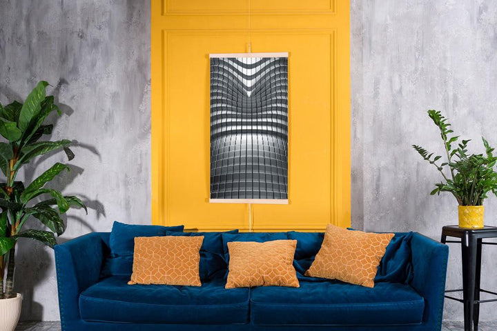 Infrarød radiator – fleksibel varmepanel 430 W TRIO mønster 7 abstraktion, mål 100 x 57 cm med regulator
