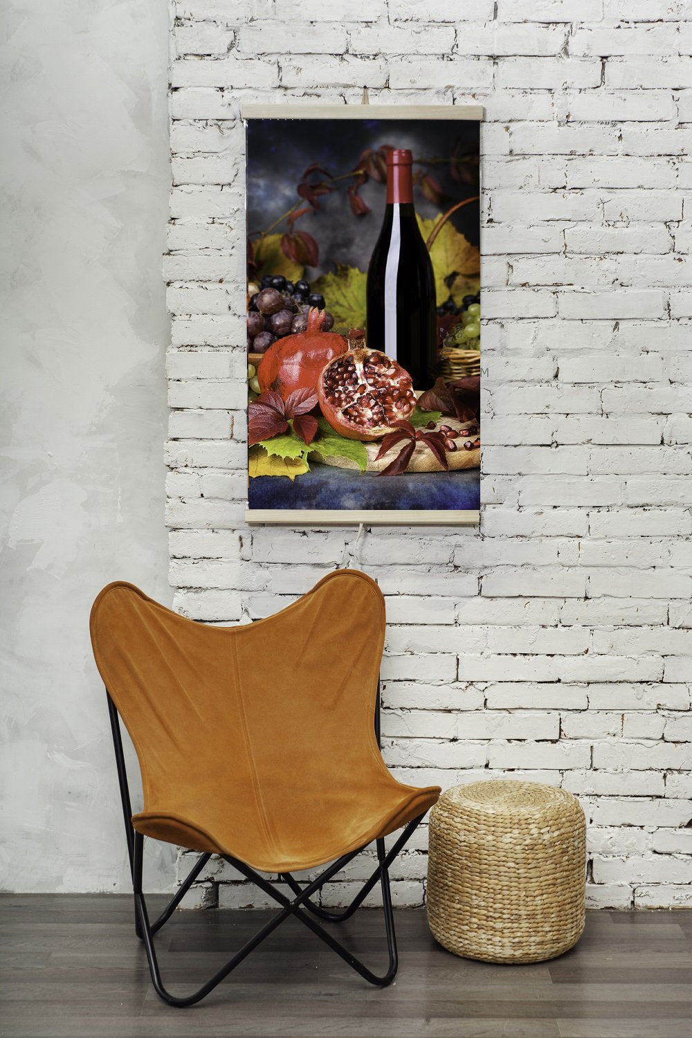 Infrarød radiator - fleksibel varmepanel 430W TRIO mønster 8 vin, mål 100x57cm med regulator
