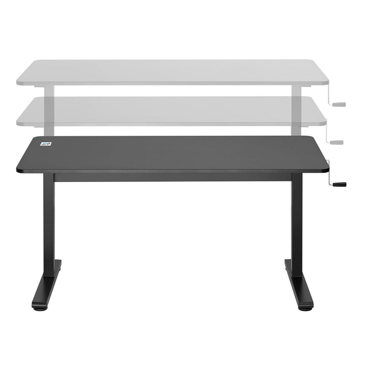 Ergo Office manuelt højdejusterbart skrivebord, maks. 40 kg, maks. højde 117 cm, med bordplade til stående og siddende arbejde, ER-401 B