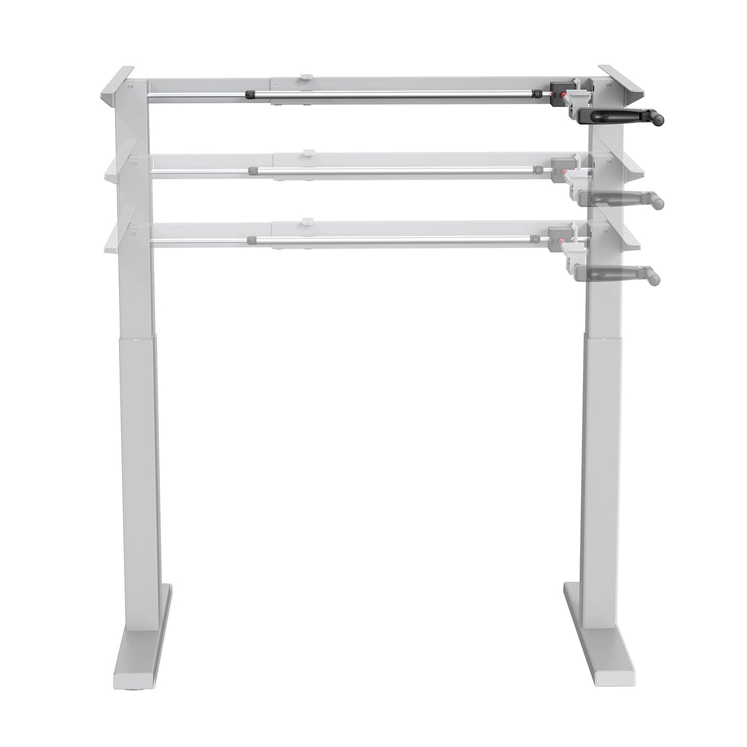 Ergo Office manuelt højdejusterbart skrivebord, maks. 70 kg, maks. højde 130 cm, uden bordplade til stående/siddende arbejde, hvid, ER-402 W