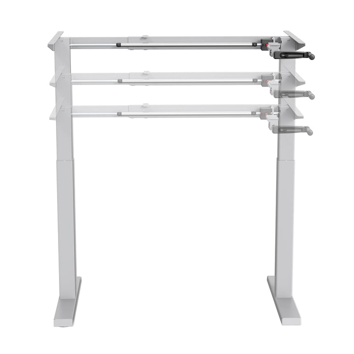 Ergo Office manuelt højdejusterbart skrivebord, maks. 70 kg, maks. højde 130 cm, uden bordplade til stående/siddende arbejde, hvid, ER-402 W