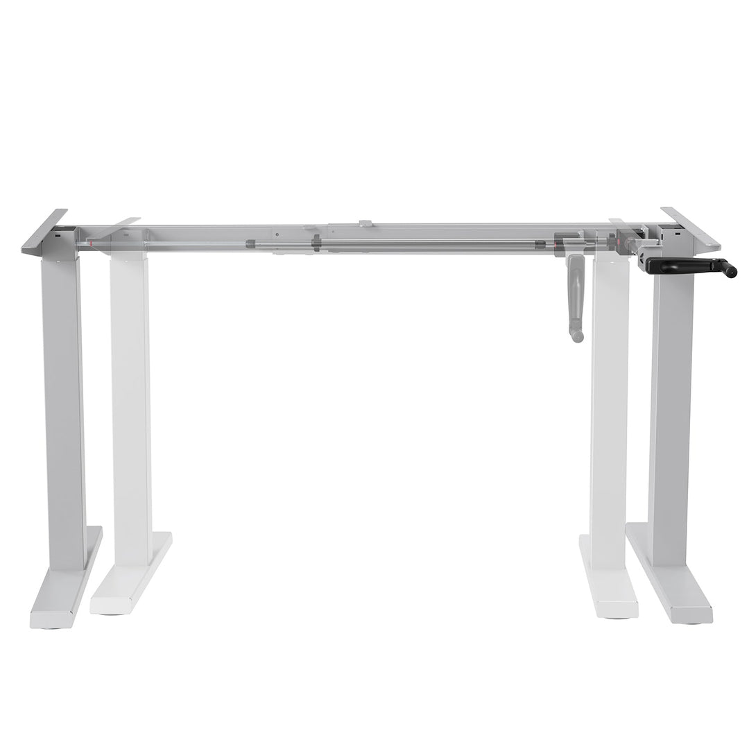 Ergo Office manuelt højdejusterbart skrivebord, maks. 70 kg, maks. højde 130 cm, uden bordplade til stående/siddende arbejde, hvid, ER-402 W