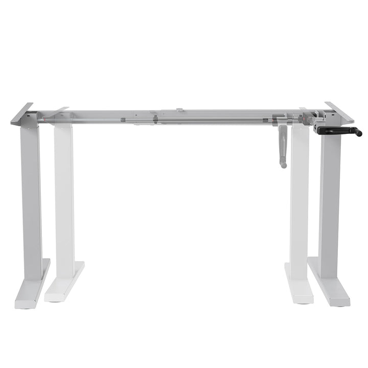 Ergo Office manuelt højdejusterbart skrivebord, maks. 70 kg, maks. højde 130 cm, uden bordplade til stående/siddende arbejde, hvid, ER-402 W