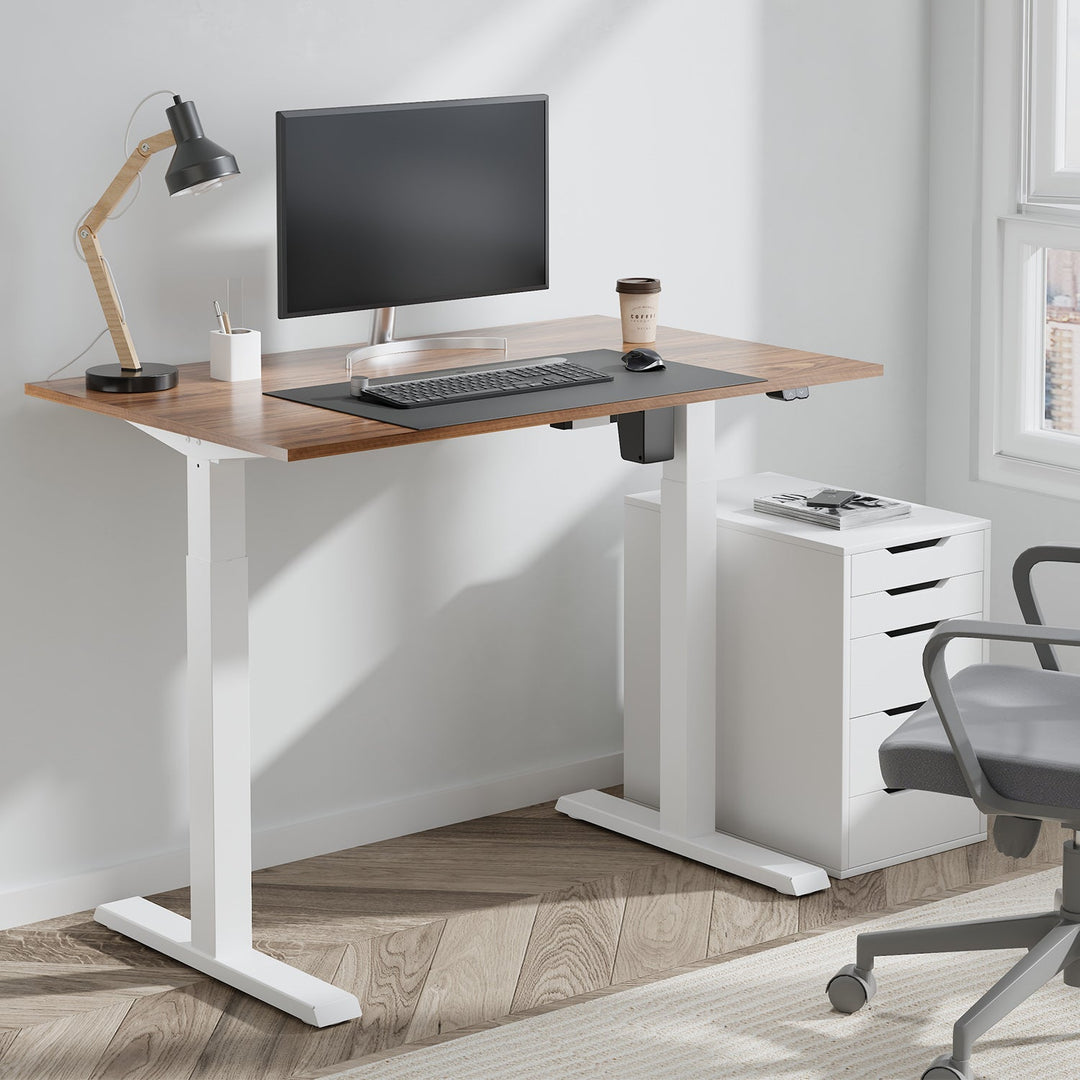 Elektrisk skrivebord med højdejustering Ergo Office, maks. højde 123 cm, maks. 70 kg, uden bordplade til stående og siddende arbejde, hvid, ER-403W