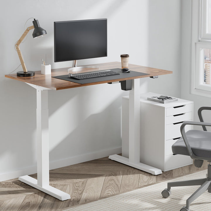 Elektrisk skrivebord med højdejustering Ergo Office, maks. højde 123 cm, maks. 70 kg, uden bordplade til stående og siddende arbejde, hvid, ER-403W