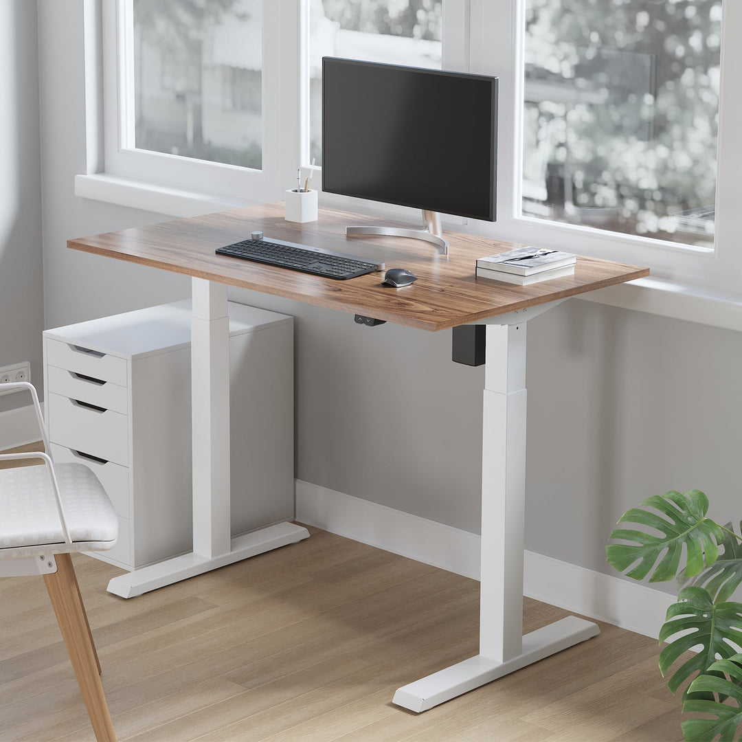 Elektrisk skrivebord med højdejustering Ergo Office, maks. højde 123 cm, maks. 70 kg, uden bordplade til stående og siddende arbejde, hvid, ER-403W