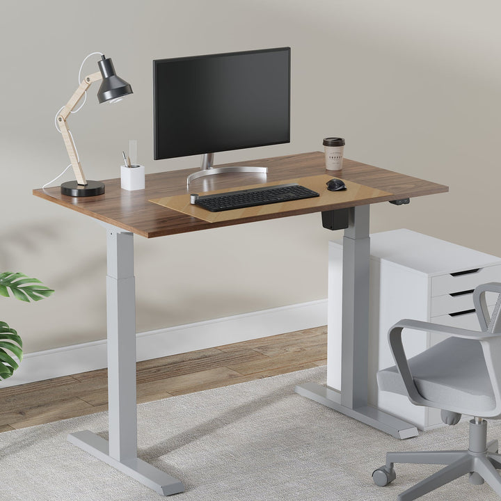Elektrisk skrivebord med højdejustering Ergo Office, maks. højde 123 cm, maks. 70 kg, uden bordplade til stående og siddende arbejde, grå, ER-403G