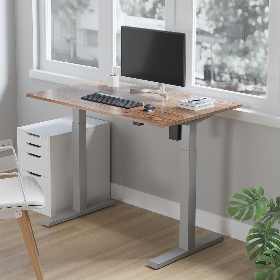 Elektrisk skrivebord med højdejustering Ergo Office, maks. højde 123 cm, maks. 70 kg, uden bordplade til stående og siddende arbejde, grå, ER-403G
