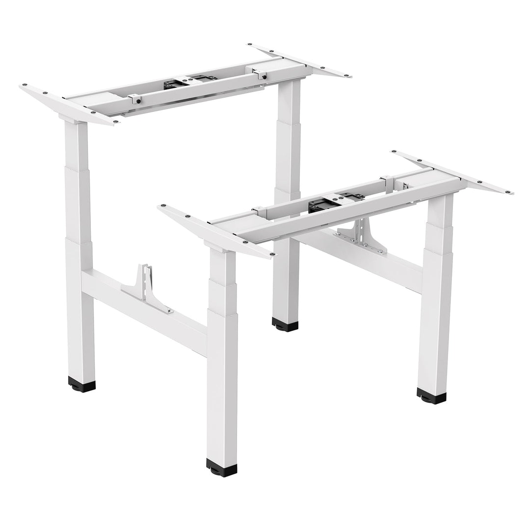 Elektrisk dobbelt skrivebord med højdejustering Ergo Office, maks. højde 128 cm, maks. 125 kg x2, uden bordplade til stående og siddende arbejde (2 dele), hvid, ER-404W