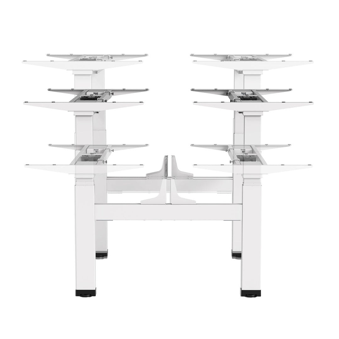 Elektrisk dobbelt skrivebord med højdejustering Ergo Office, maks. højde 128 cm, maks. 125 kg x2, uden bordplade til stående og siddende arbejde (2 dele), hvid, ER-404W