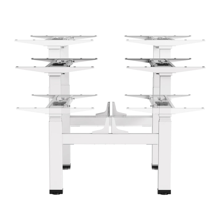 Elektrisk dobbelt skrivebord med højdejustering Ergo Office, maks. højde 128 cm, maks. 125 kg x2, uden bordplade til stående og siddende arbejde (2 dele), hvid, ER-404W