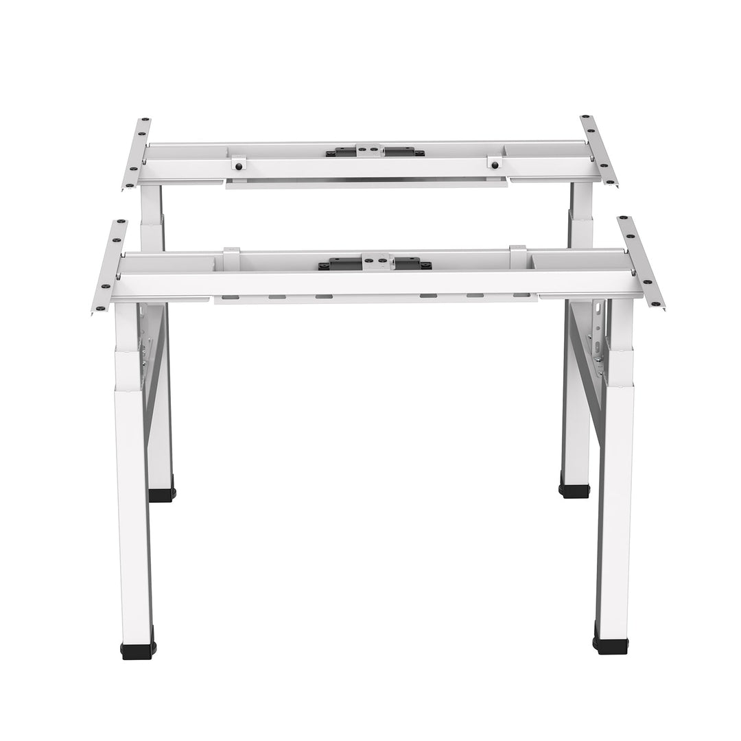 Elektrisk dobbelt skrivebord med højdejustering Ergo Office, maks. højde 128 cm, maks. 125 kg x2, uden bordplade til stående og siddende arbejde (2 dele), hvid, ER-404W