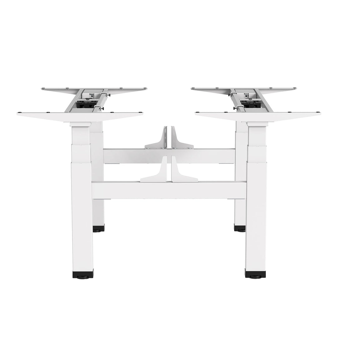Elektrisk dobbelt skrivebord med højdejustering Ergo Office, maks. højde 128 cm, maks. 125 kg x2, uden bordplade til stående og siddende arbejde (2 dele), hvid, ER-404W