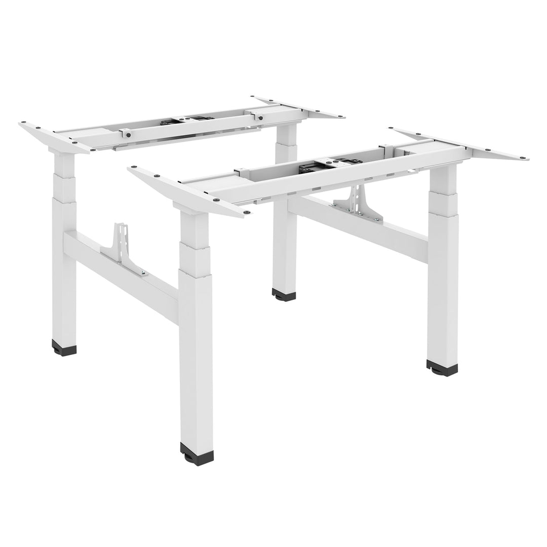 Elektrisk dobbelt skrivebord med højdejustering Ergo Office, maks. højde 128 cm, maks. 125 kg x2, uden bordplade til stående og siddende arbejde (2 dele), hvid, ER-404W