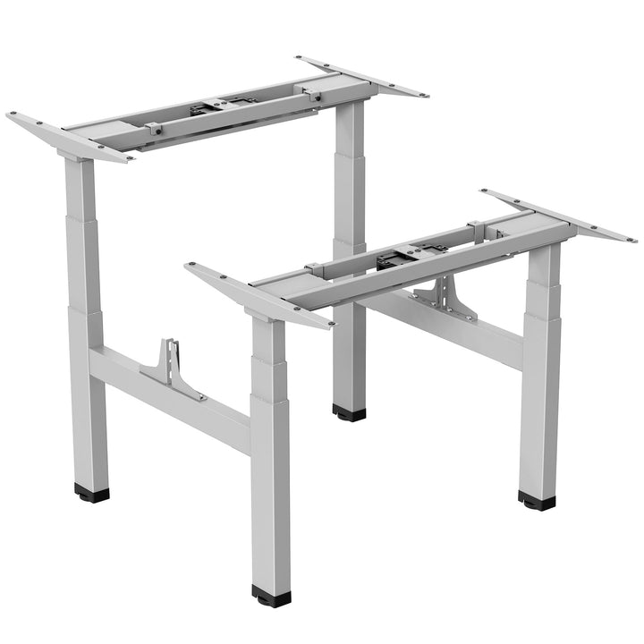 Elektrisk dobbelt skrivebord med højdejustering Ergo Office, maks. højde 128 cm, maks. 125 kg x2, uden bordplade til stående og siddende arbejde (2 dele), grå, ER-404G
