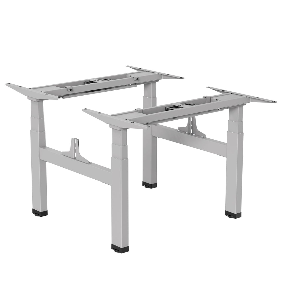 Elektrisk dobbelt skrivebord med højdejustering Ergo Office, maks. højde 128 cm, maks. 125 kg x2, uden bordplade til stående og siddende arbejde (2 dele), grå, ER-404G