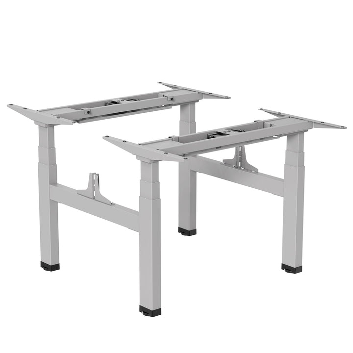 Elektrisk dobbelt skrivebord med højdejustering Ergo Office, maks. højde 128 cm, maks. 125 kg x2, uden bordplade til stående og siddende arbejde (2 dele), grå, ER-404G