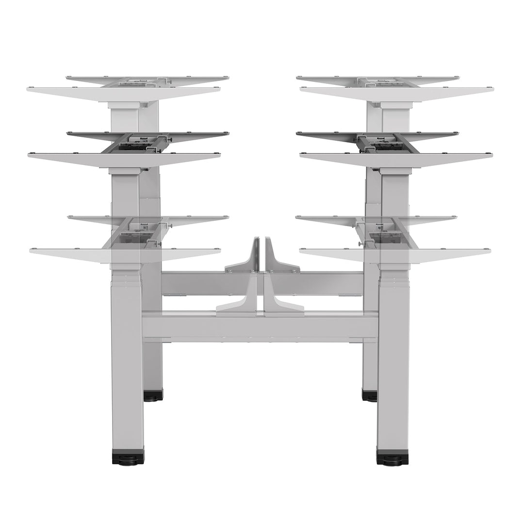 Elektrisk dobbelt skrivebord med højdejustering Ergo Office, maks. højde 128 cm, maks. 125 kg x2, uden bordplade til stående og siddende arbejde (2 dele), grå, ER-404G