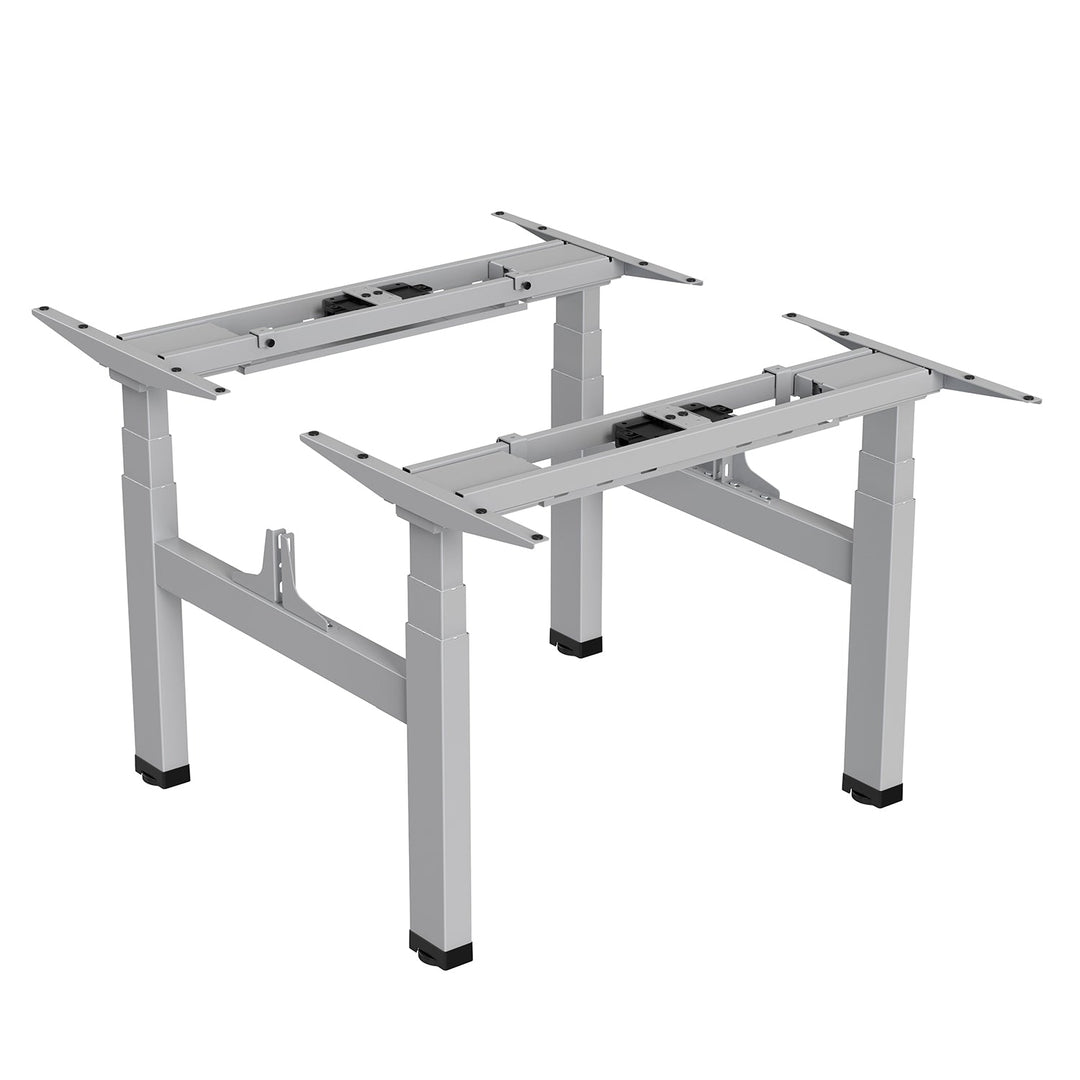 Elektrisk dobbelt skrivebord med højdejustering Ergo Office, maks. højde 128 cm, maks. 125 kg x2, uden bordplade til stående og siddende arbejde (2 dele), grå, ER-404G