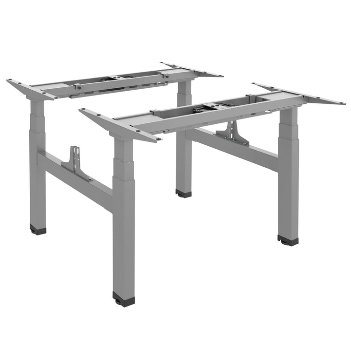 Elektrisk dobbelt skrivebord med højdejustering Ergo Office, maks. højde 128 cm, maks. 125 kg x2, uden bordplade til stående og siddende arbejde (2 dele), grå, ER-404G