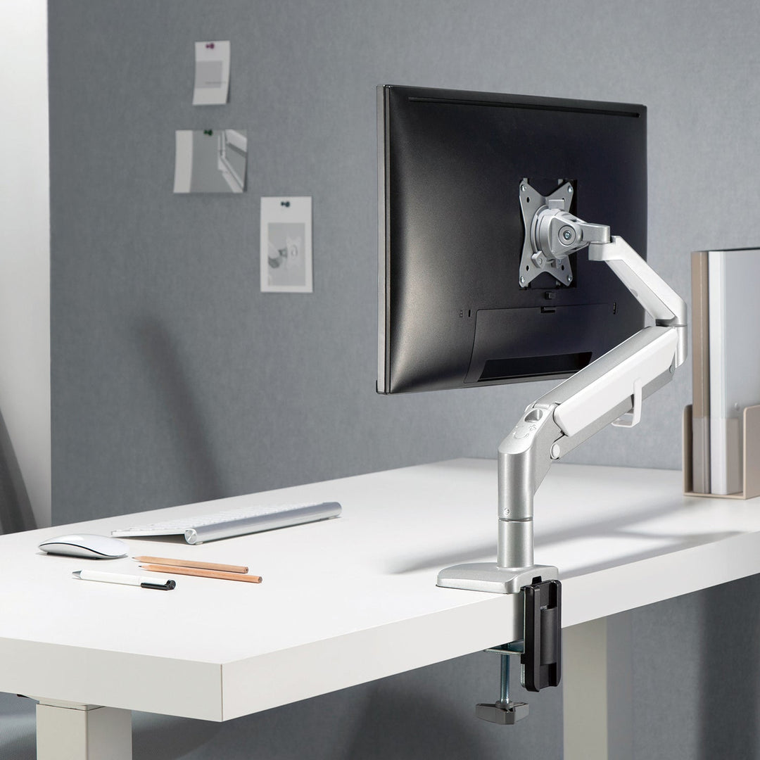 Ergo Office skrivebordsbeslag til skærm, grå, med fjeder, 17"-32", 9 kg, ER-405G