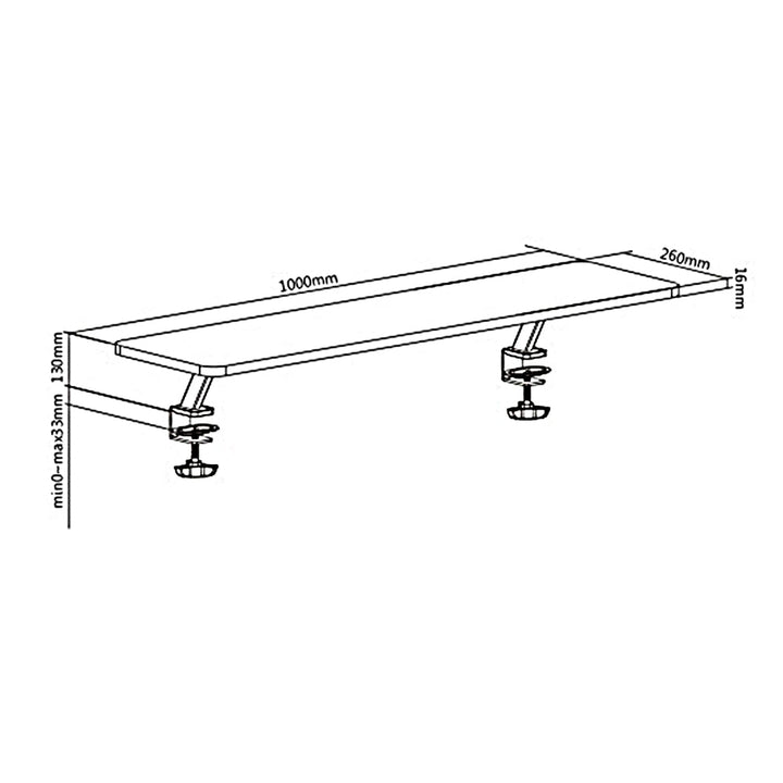 Ergo Office monitorhylde til bordplade, skrues fast, 13"~32", maks. 20 kg, ER-409