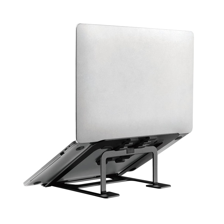 Ergo Office ultratyndt foldbart laptopstativ i aluminium, sort, passer til bærbare computere på 11-15", ER-416 B