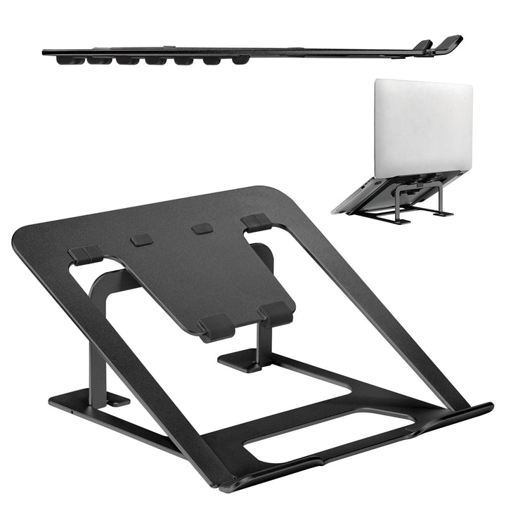 Ergo Office ultratyndt foldbart laptopstativ i aluminium, sort, passer til bærbare computere på 11-15", ER-416 B