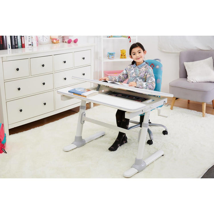 Ergonomisk skrivebord til børn med højdejustering Ergo Office, gråt, maks. 100 kg, ER-417 2cz