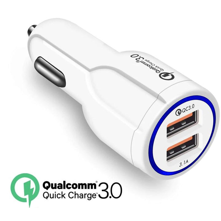 QC 3.0 Maclean Energy MCE478 W biloplader – hvid Qualcomm Quick Charge QC 3.0 – 5V/3A, 9V/1,8A, 12V/1,6A og 5V/3,1A-stik