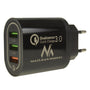 Netoplader 1xQC 3.0 Maclean Energy MCE479 B - sort Qualcomm Quick Charge QC 3.0 - 3,6-6VV/3A, 6-9V/2A, 9-12V/1,5A og 2 stik 5V/2,1A