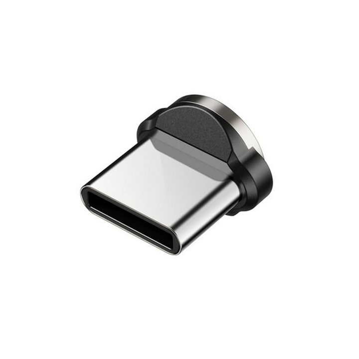 Magnetisk USB C-kabel 1 m vinklet Maclean Energy MCE474 i sort, understøtter hurtigopladning 9V/2A, 5V/3A, nylonfletning,