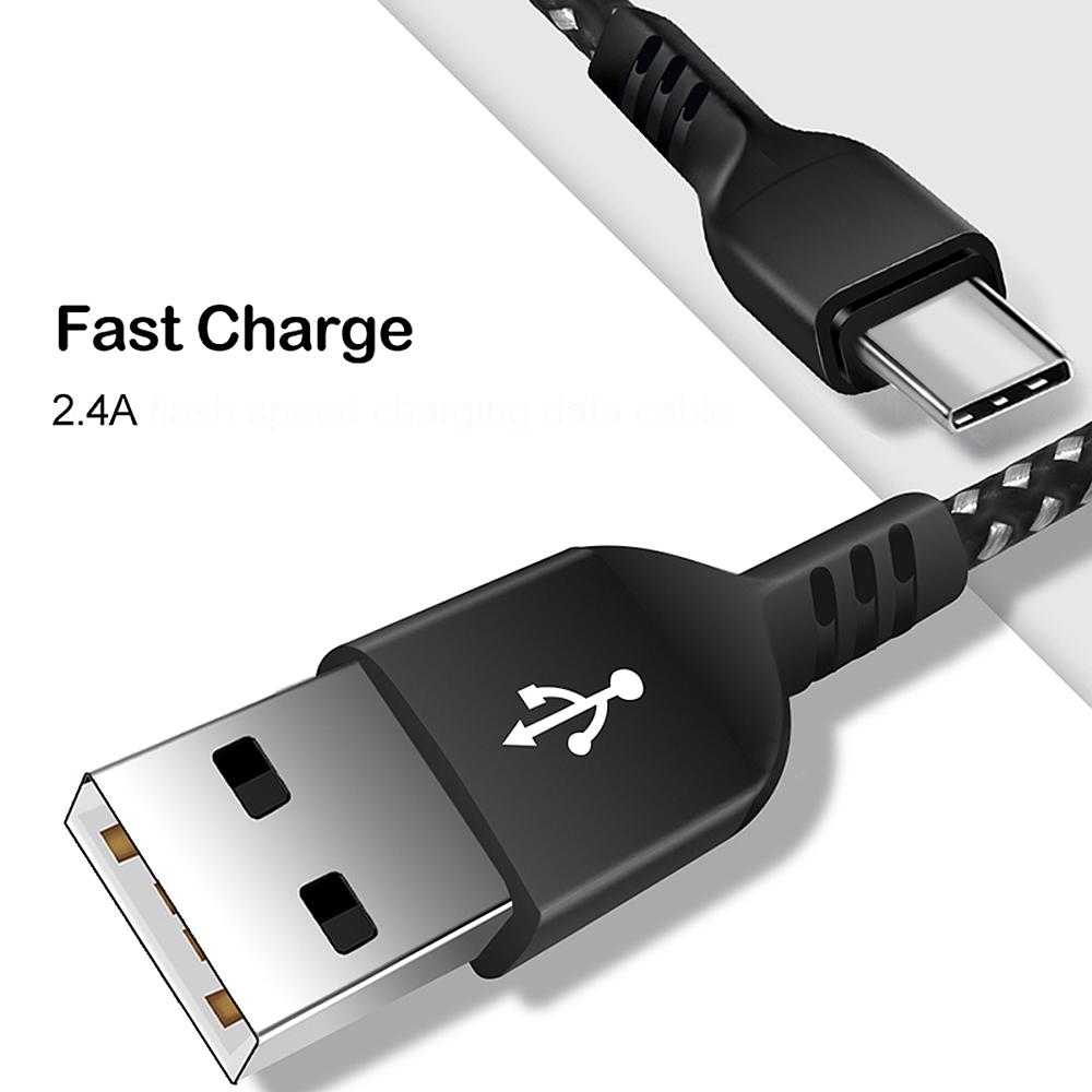 USB C-kabel med understøttelse af Fast Charge 2,4 A Maclean Energy MCE471 sort, længde 1 m, 5 V/2,4 A – dataoverførsel