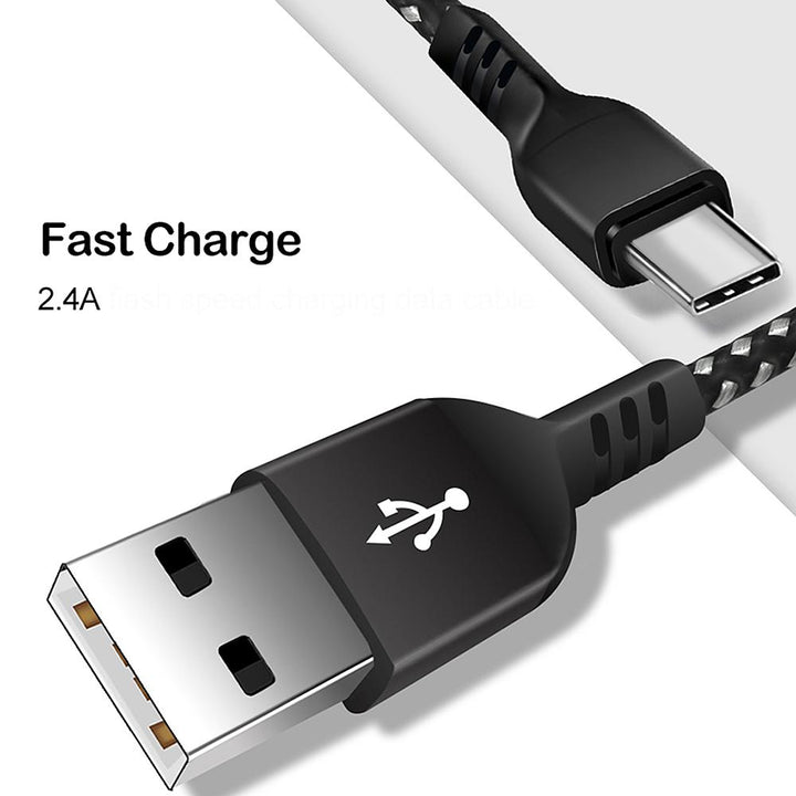 USB C-kabel med understøttelse af Fast Charge 2,4 A Maclean Energy MCE471 sort, længde 1 m, 5 V/2,4 A – dataoverførsel