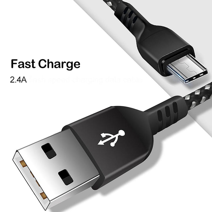 MicroUSB-kabel med understøttelse af Fast Charge 2,4 A Maclean Energy MCE473 sort, længde 1 m, 5 V/2,4 A – dataoverførsel