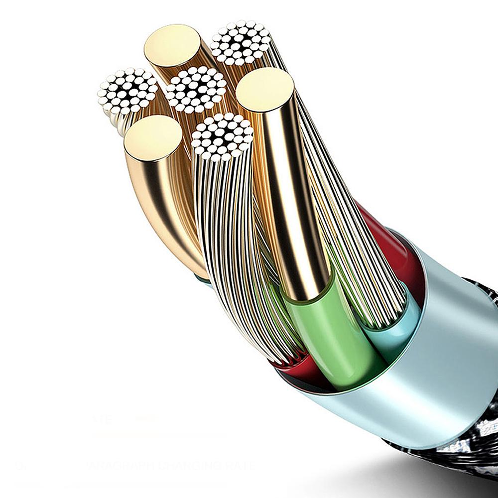 Kabel til belysning, der understøtter Fast Charge 2,4 A Maclean Energy MCE472 sort, længde 1 m, 5 V/2,4 A – dataoverførsel