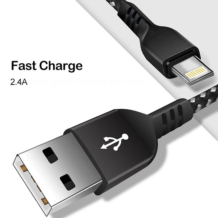 Kabel til belysning, der understøtter Fast Charge 2,4 A Maclean Energy MCE472 sort, længde 1 m, 5 V/2,4 A – dataoverførsel
