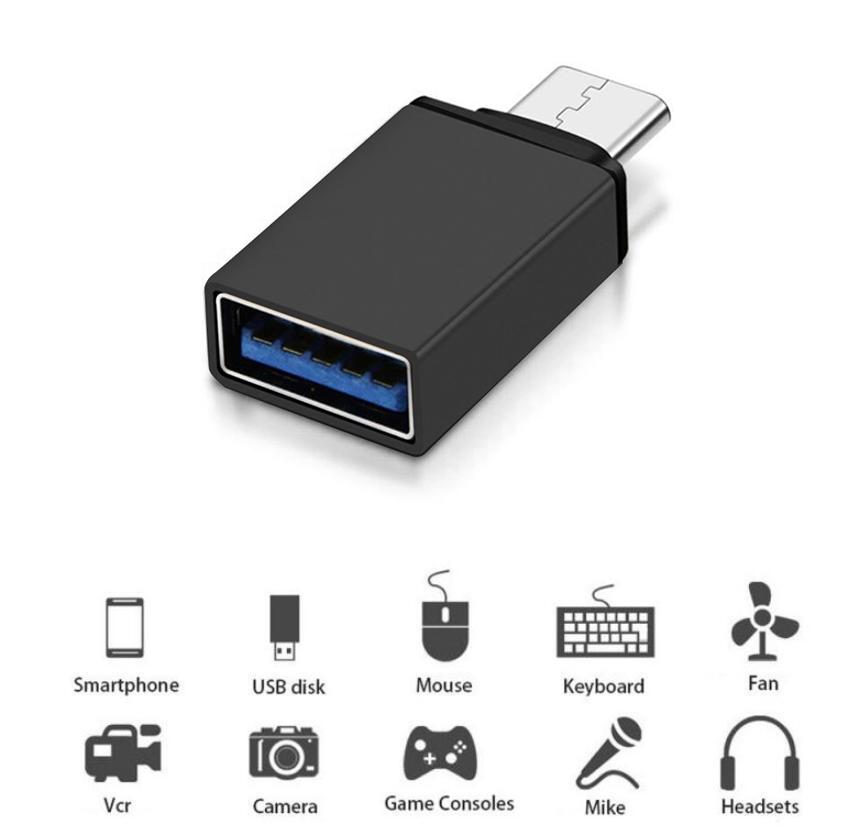 OTG USB A til USB C adapter Maclean Energy MCE470 sort