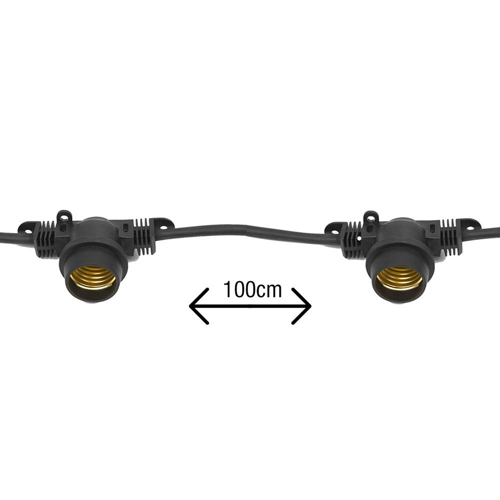 Havegirlande, lyskæde 10 m 10xE27 til indendørs og udendørs brug, IP44 Maclean Energy MCE410, maks. belastning 2300 W