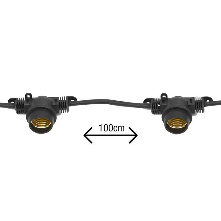 Havegirlande, lyskæde 10 m 10xE27 til indendørs og udendørs brug, IP44 Maclean Energy MCE410, maks. belastning 2300 W