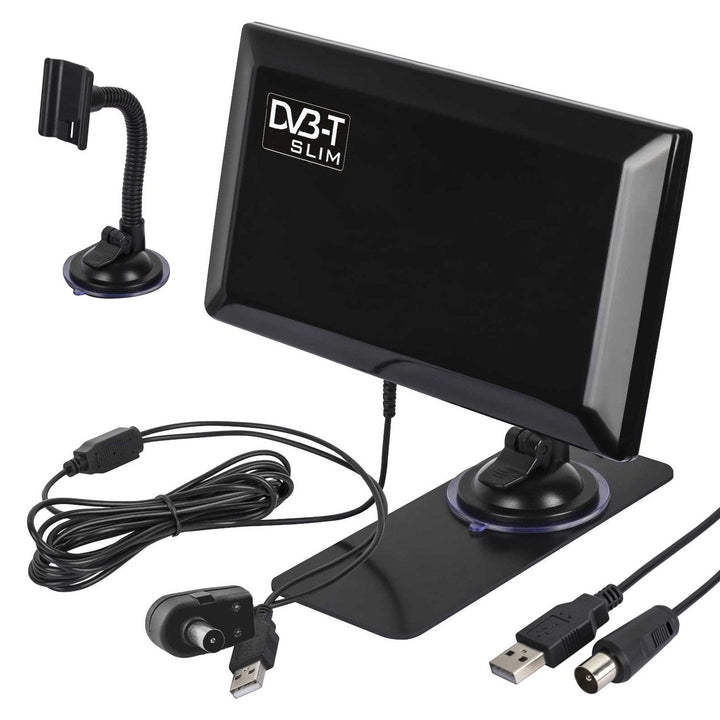 Aktiv indendørs antenne DVB-T/T2 H.265 HEVC Maclean Slim MCTV-948