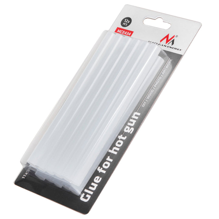 Lim til Maclean-varmlimspistol, transparent – stave, 11 x 150 mm, sæt med 12 stk., MCE434