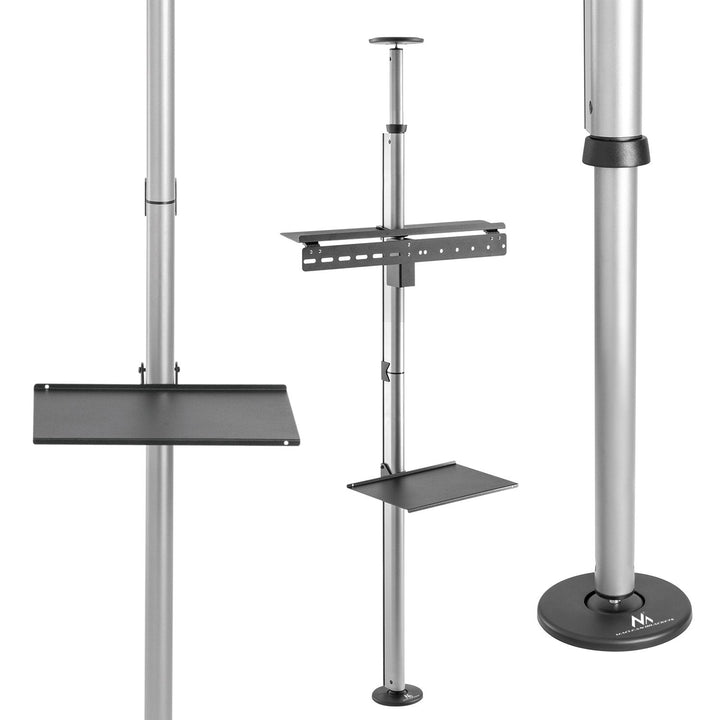Teleskopisk TV-holder, loft-gulv med hylde Maclean MC-791N 37"-70" maks. 30 kg