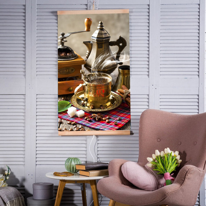 Infrarød radiator - fleksibel varmepanel 430W TRIO mønster 5 kawa, mål 100x57cm med regulator
