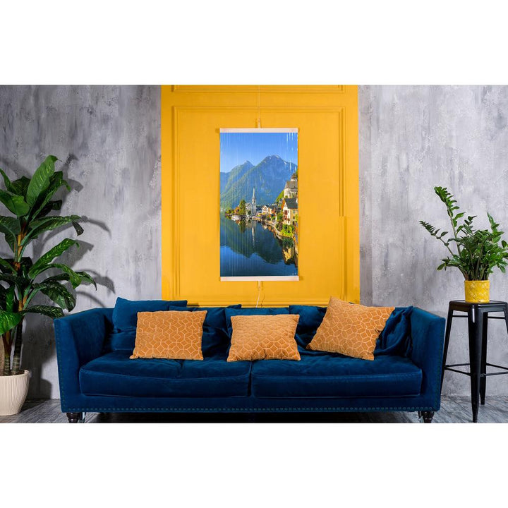 Infrarød radiator - fleksibel varmepanel 430W TRIO mønster 13 landsby, mål 100x57cm med regulator