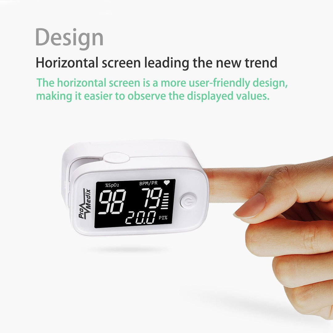 Fingermåler til puls, medicinsk pulsmåler, oximeter Promedix PR-870 1,5” HD LED