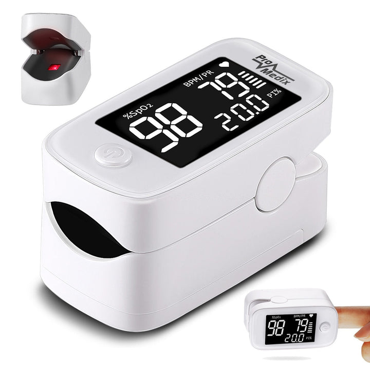 Fingermåler til puls, medicinsk pulsmåler, oximeter Promedix PR-870 1,5” HD LED