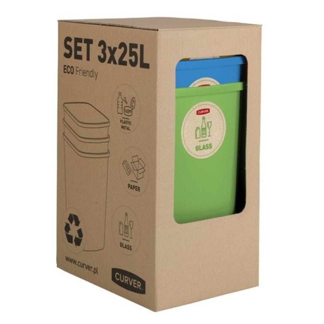 Sorteringskurv-sæt 3x25L Curver ECO Friendly